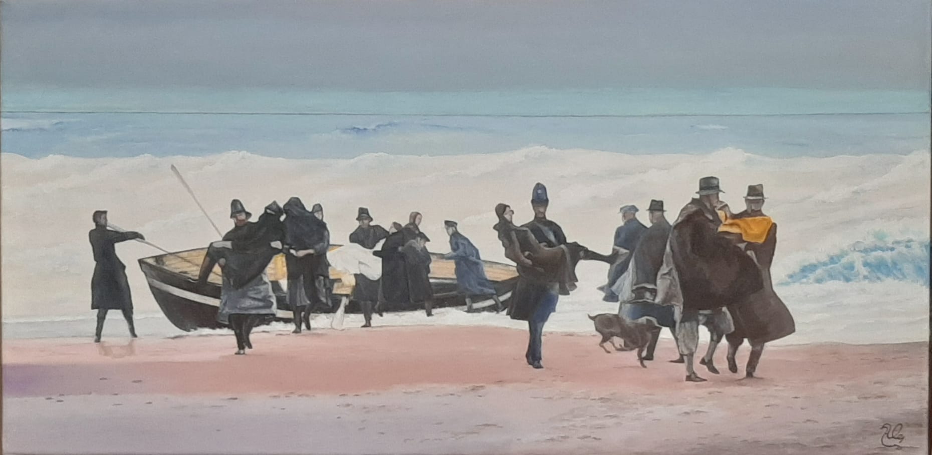 WhatsApp Image 2026-07-31 at 16.51.43 Alessandro Bini, A casa!, 2023, acrilico su tela, 50x100 cm